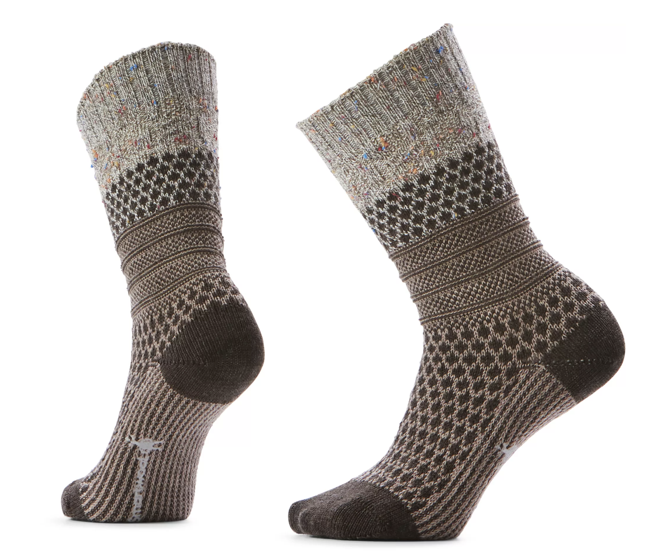 Smartwool Everyday Cozy Popcorn Cable Crew Socks Taupe / Natural Marl
