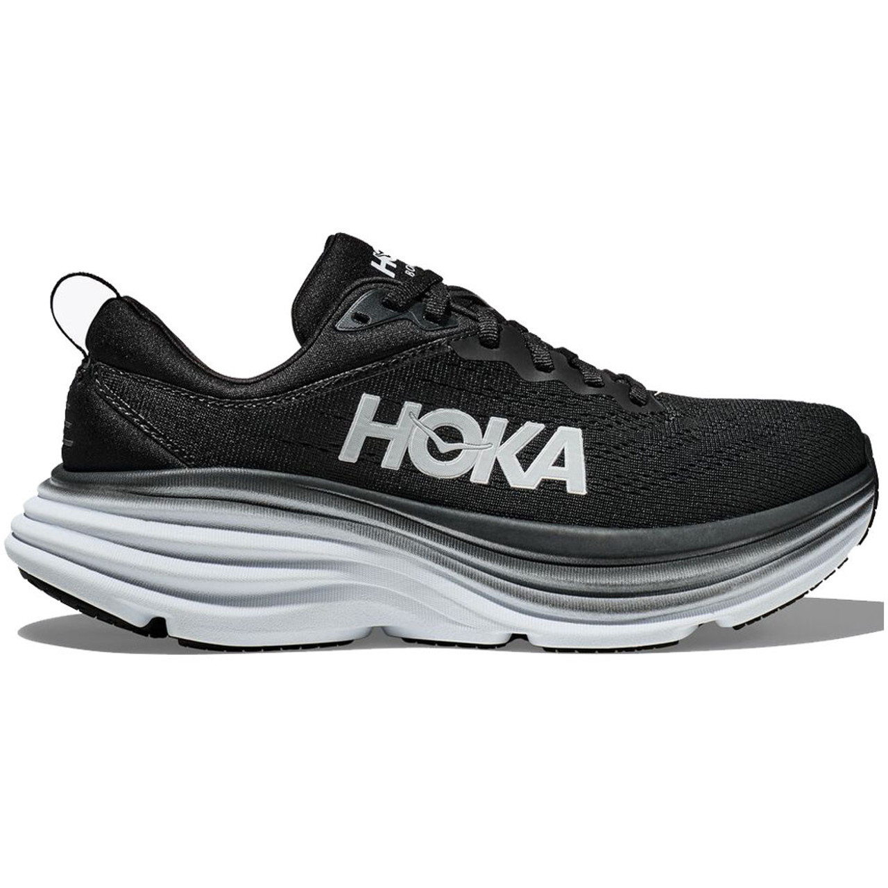 Hoka Women's Bondi 8 Black / White (Wide Width)