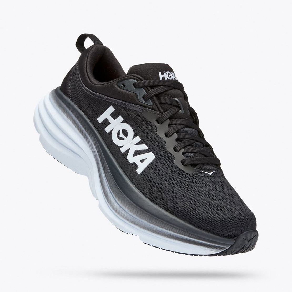 Hoka Women's Bondi 8 Black / White (Wide Width)