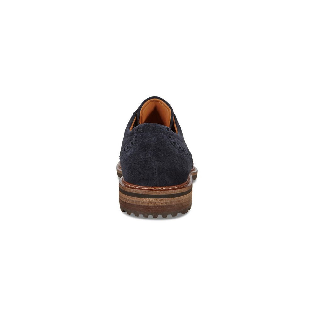 Ecco Men's Vitrus I Wing Tip Tie Navy