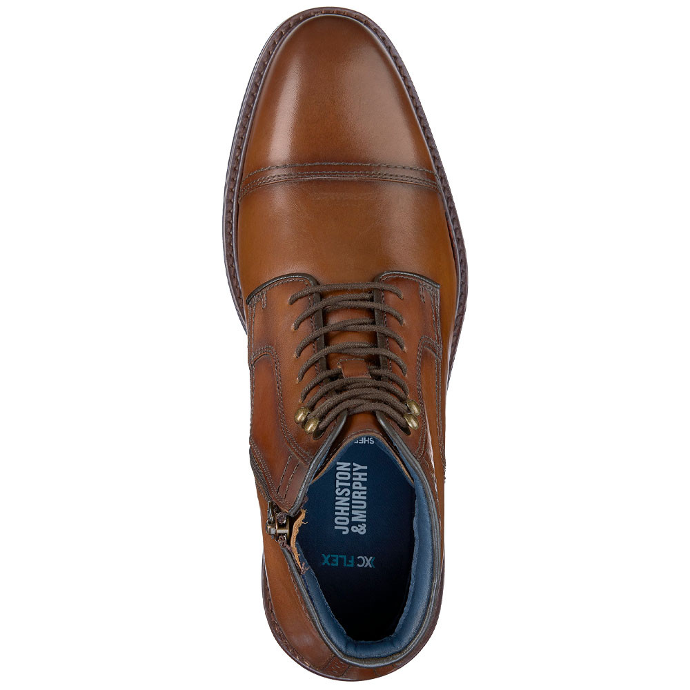 Johnston & Murphy Men's XC Flex Raleigh Cap Toe Zip Boot Dark Tan Johnston & Murphy Men's XC Flex Raleigh Cap Toe Zip Boot Dark Tan