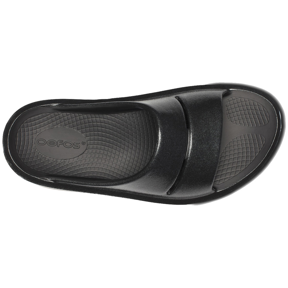 Oofos Women's Oomega Ooahh Luxe Black Sparkle