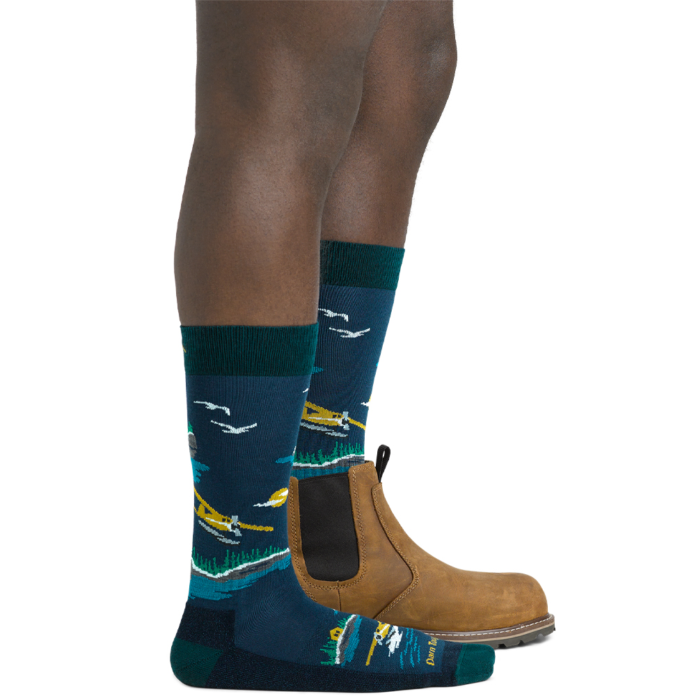 (取寄) ダーンタフバーモント メンズ フロート ボート クルー ライトウェイト ウィズ クッション Darn Tough Vermont men Float Boat Crew Lightweight with Cushion Midnight Darn Tough Men's Float Boat Crew Lightweight Lifestyle Sock Midnight