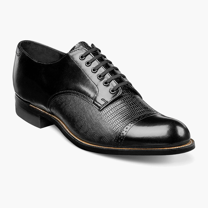Stacy Adams Madison Dress Shoes For Men | Black Kidskin Leather | Size 8.5 2E Wide