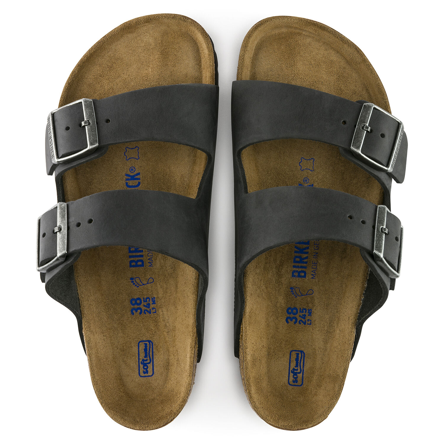 Birkenstock Arizona Soft Footbed Oiled Leather (Regular Footbed) Black
