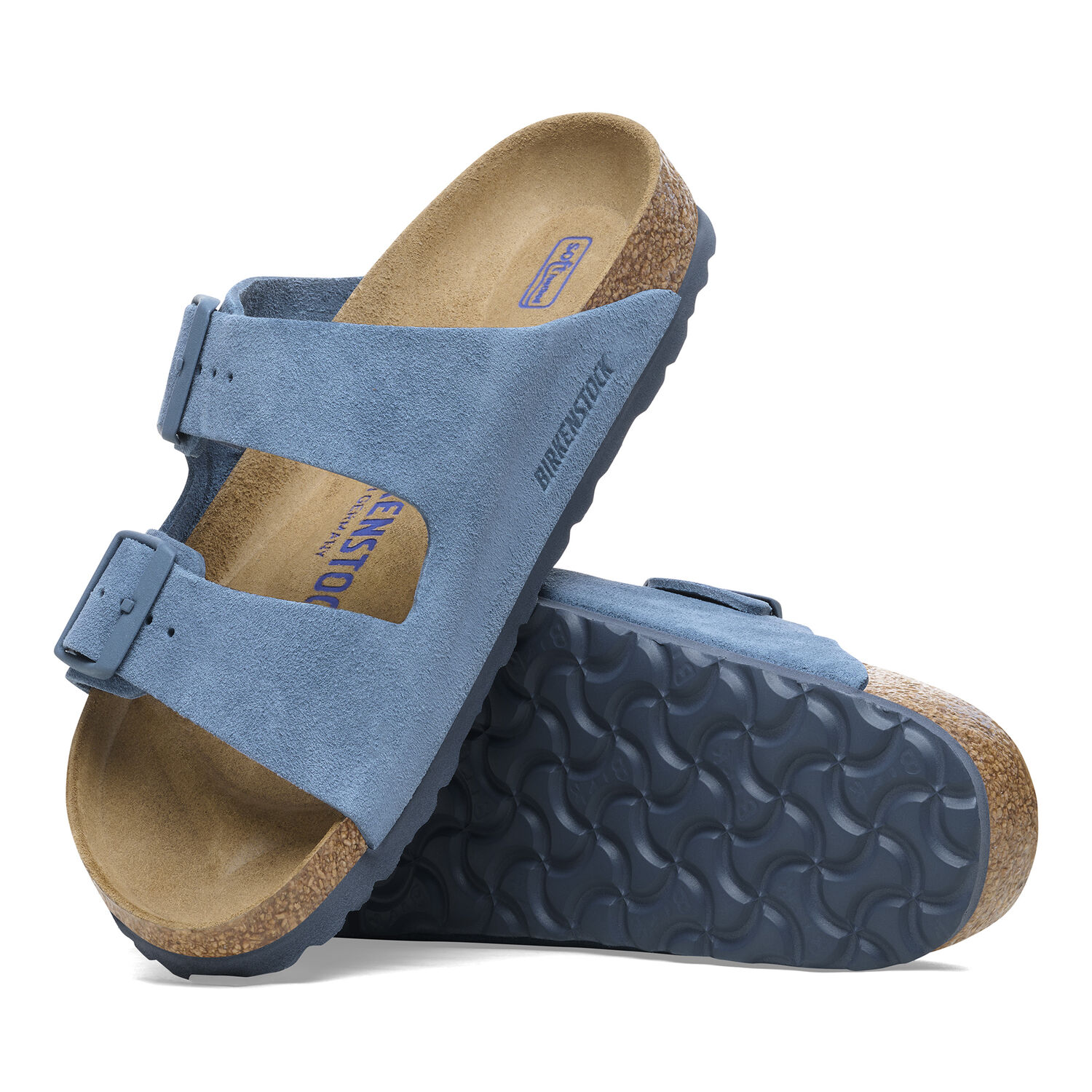New Birkenstock Arizona Suede Slides Sandals Blue Sz 44 11 Amazon.com | Birkenstock Arizona Soft Footbed - Suede  main image 2