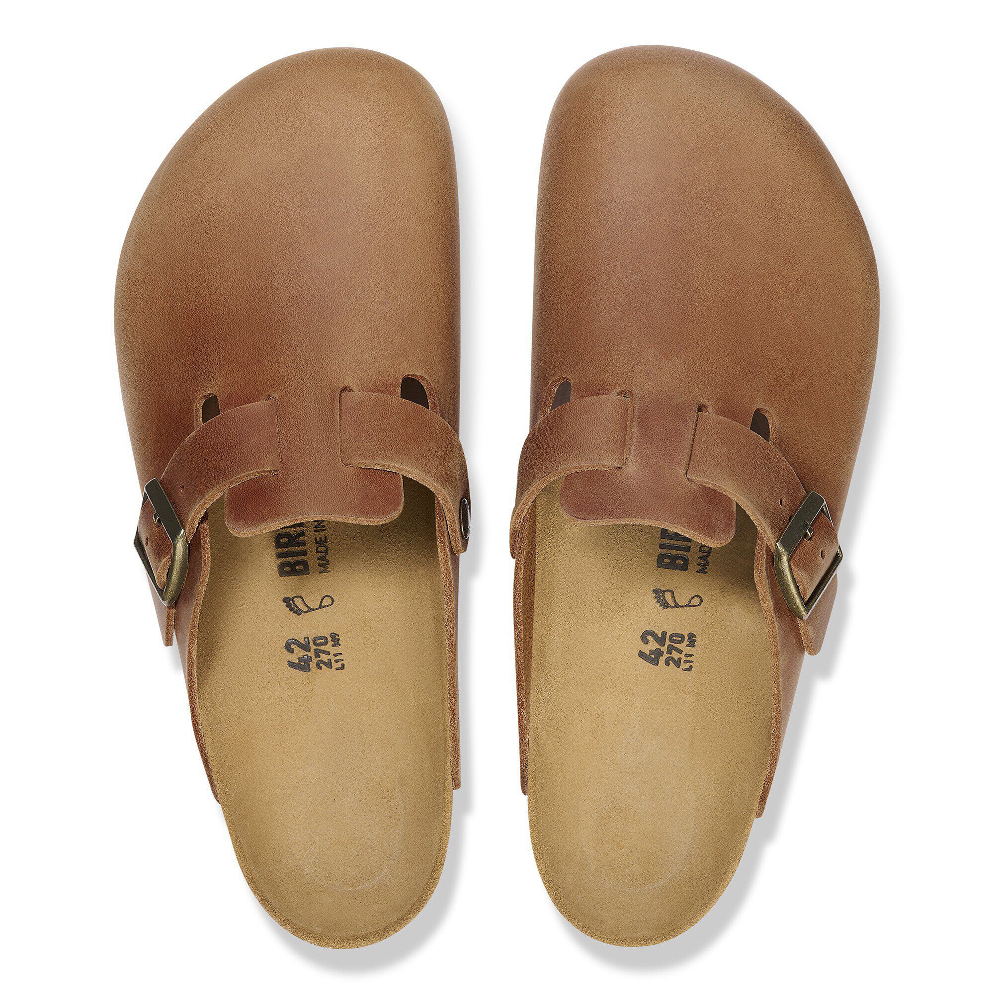 Cognac Boston Nubuck Leather Birkenstock Boston Sandals Tan Size